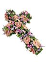 Croce per defunto anthurium e rose