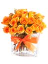 Bouquet tondo di rose arancio